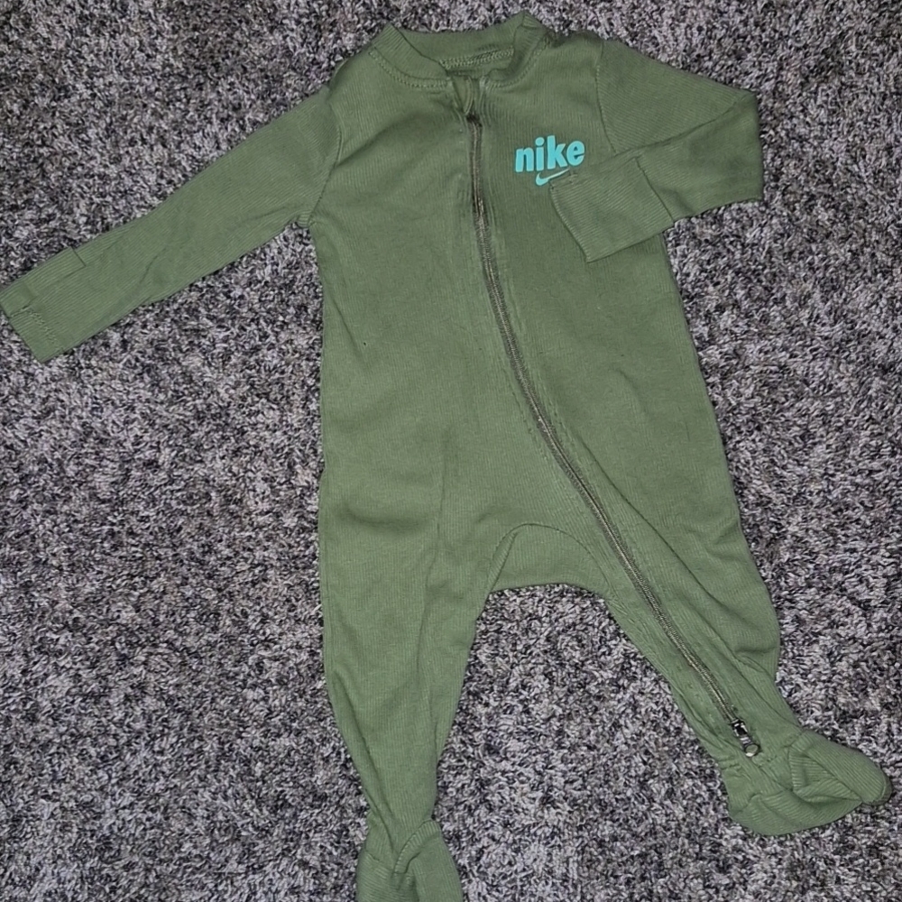 Nike Olive Green Kids Footie One Piece